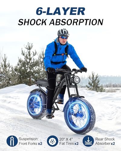 1500W Moped Style Electric Bike, 20 Inch Fat Tire, 6-Layer Full Suspension Ebike, 15.6AH Removable Battery D2615