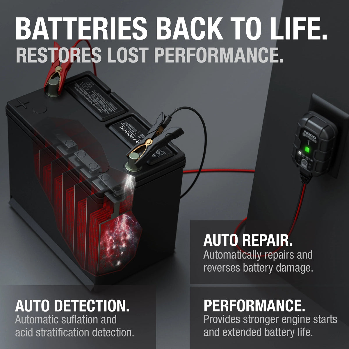 6V/12V 1A Smart Battery Charger and Maintainer V7808