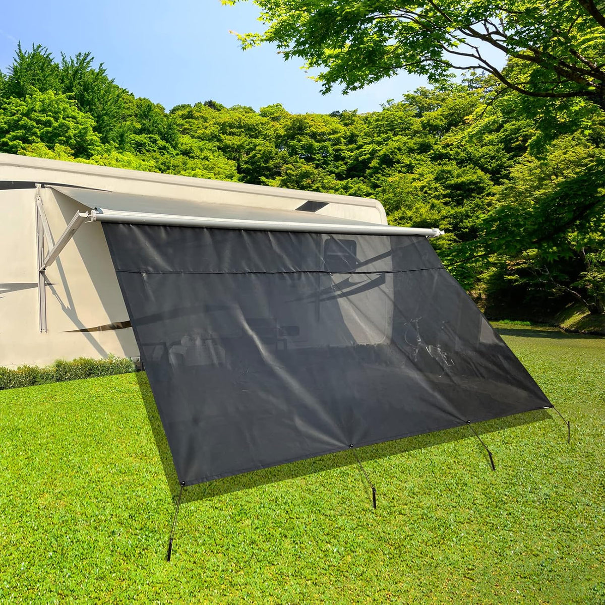 RV Awning Shade Screen with Zipper 8'X11'3'' U440