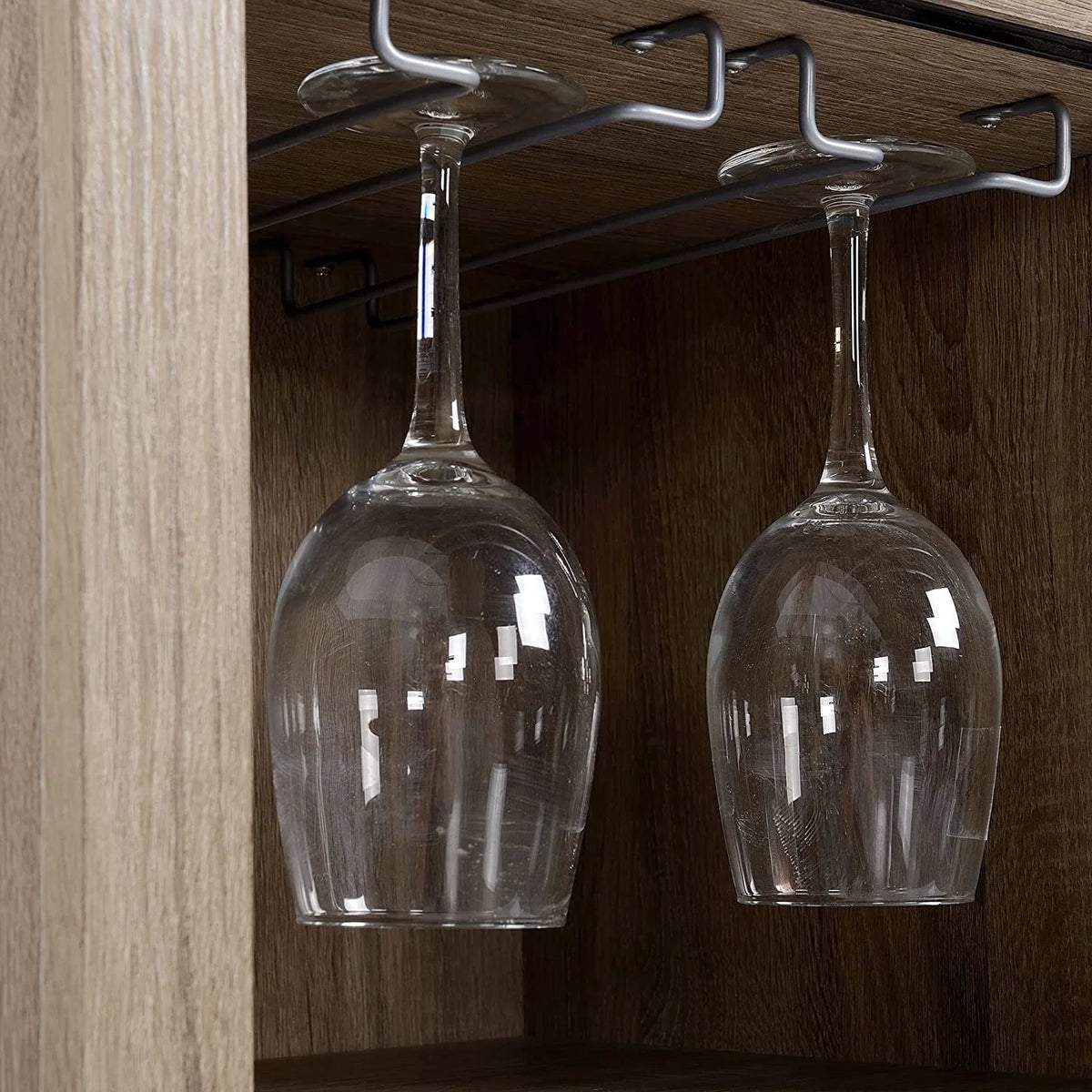 Wine Cabinet with 6-Bottle Wine Rack and Stemware Racks Q241