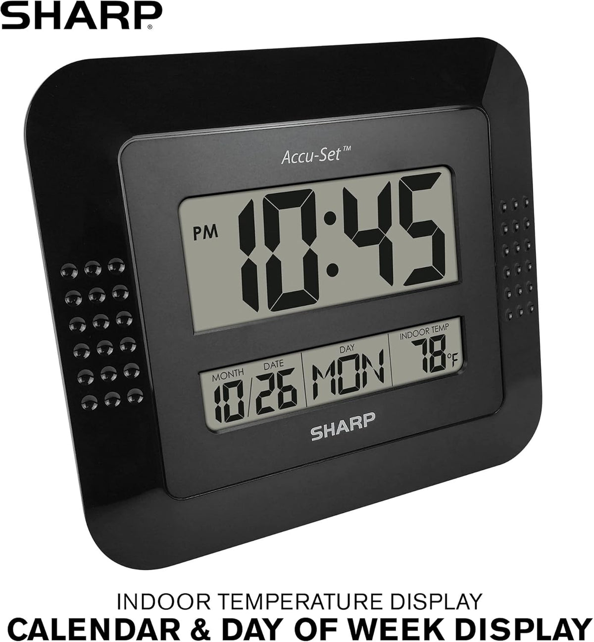 Analog Wall Clock with Indoor Temperature Display and Calendar Display Y59690