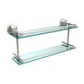 22-inch Double Glass Shelf with Gallery Rail Polished Nickel M280648