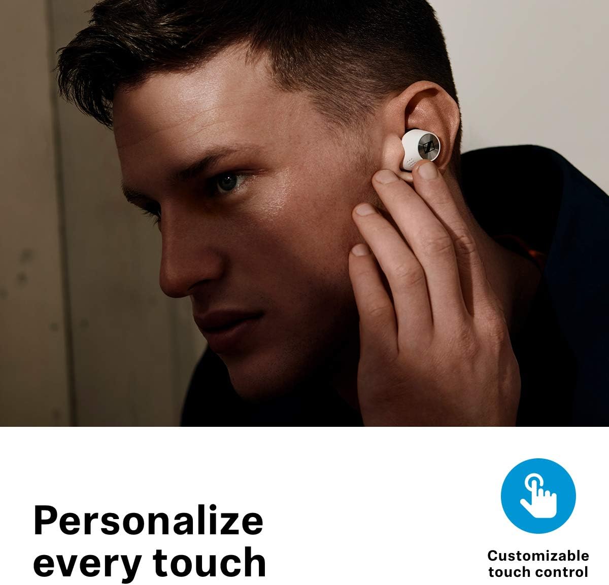 White Bluetooth Earbuds with Active Noise Cancellation D544521