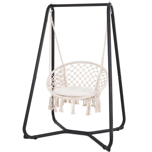 Grey Hammock Chair with Stand L9434