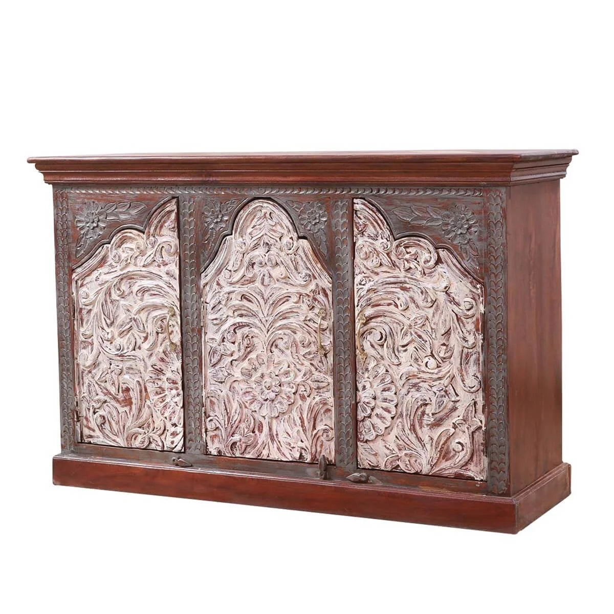 Handcrafted 2-Tone Mango Wood 3-door Sideboard Cabinet C3667