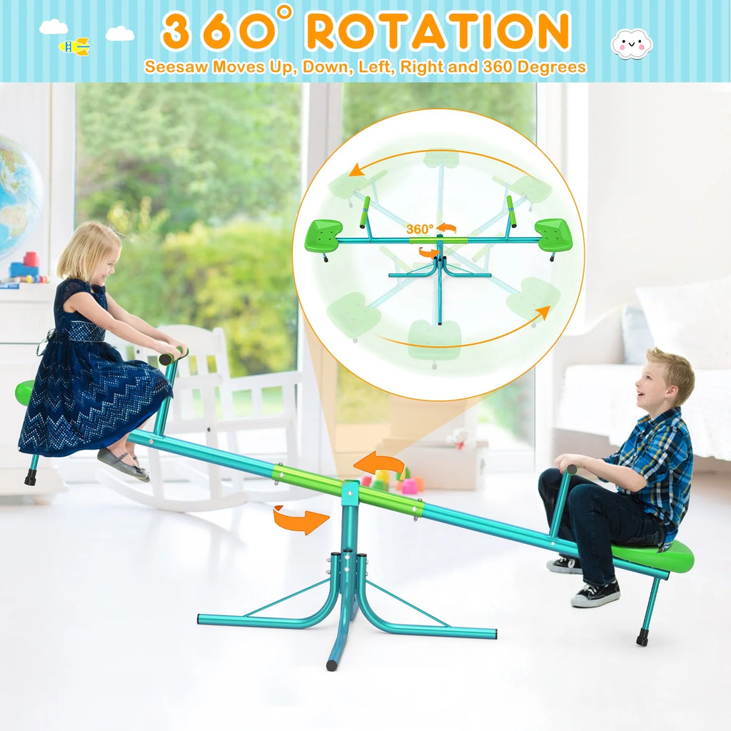 Kids Seesaw Teeter Totter with 360 Degrees Rotation Z71733