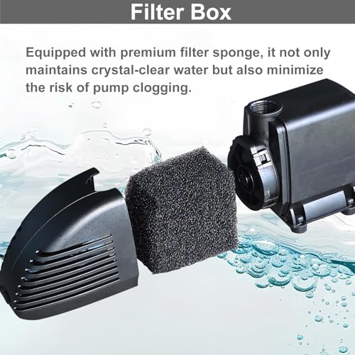 Submersible Pond Filter Fountain Kit 660GPH with Color Light I571