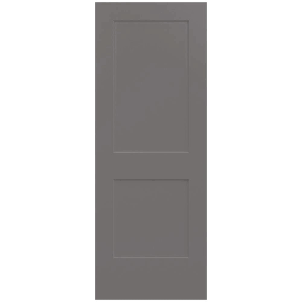 32 in. x 80 in. Weathered Stone Painted Solid Core Molded Composite MDF Interior Door Slab W619218
