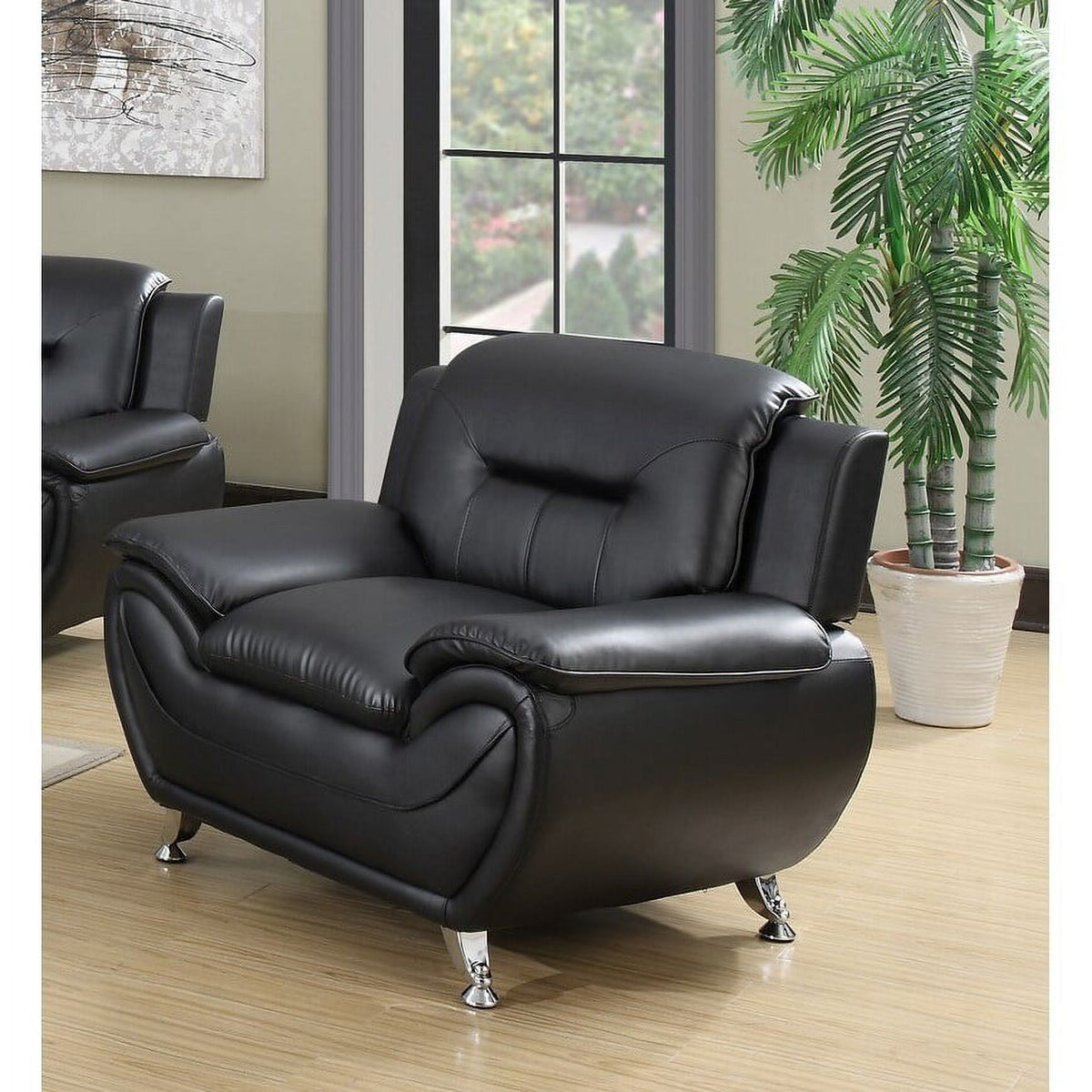 Faux Leather Club Chair Cream White D614427