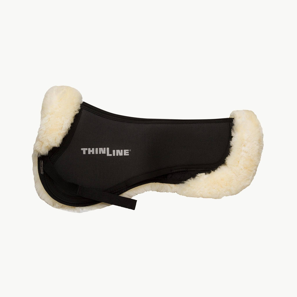 Black Large Sheepskin Half Saddle Pad K2930