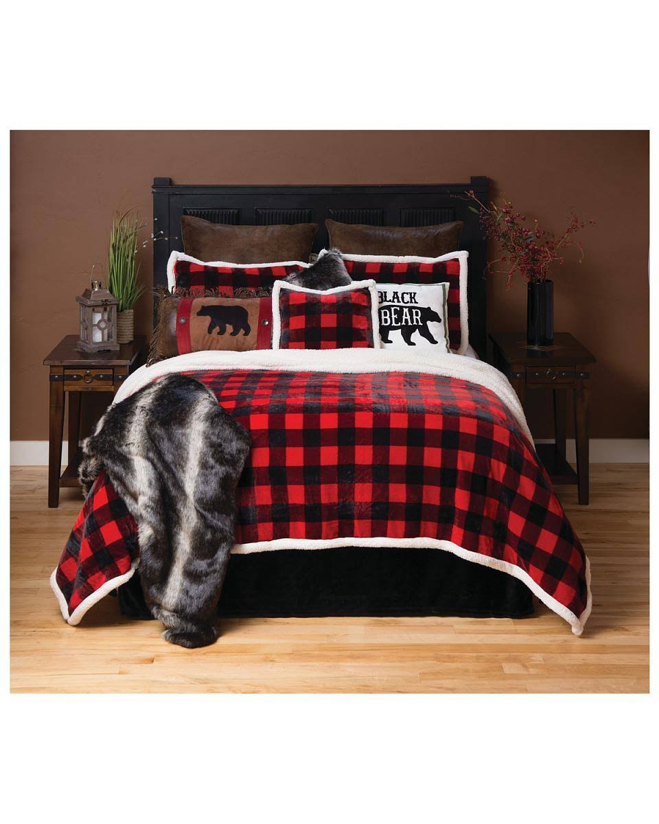 Twin Plush Plaid Bedding Set E52463
