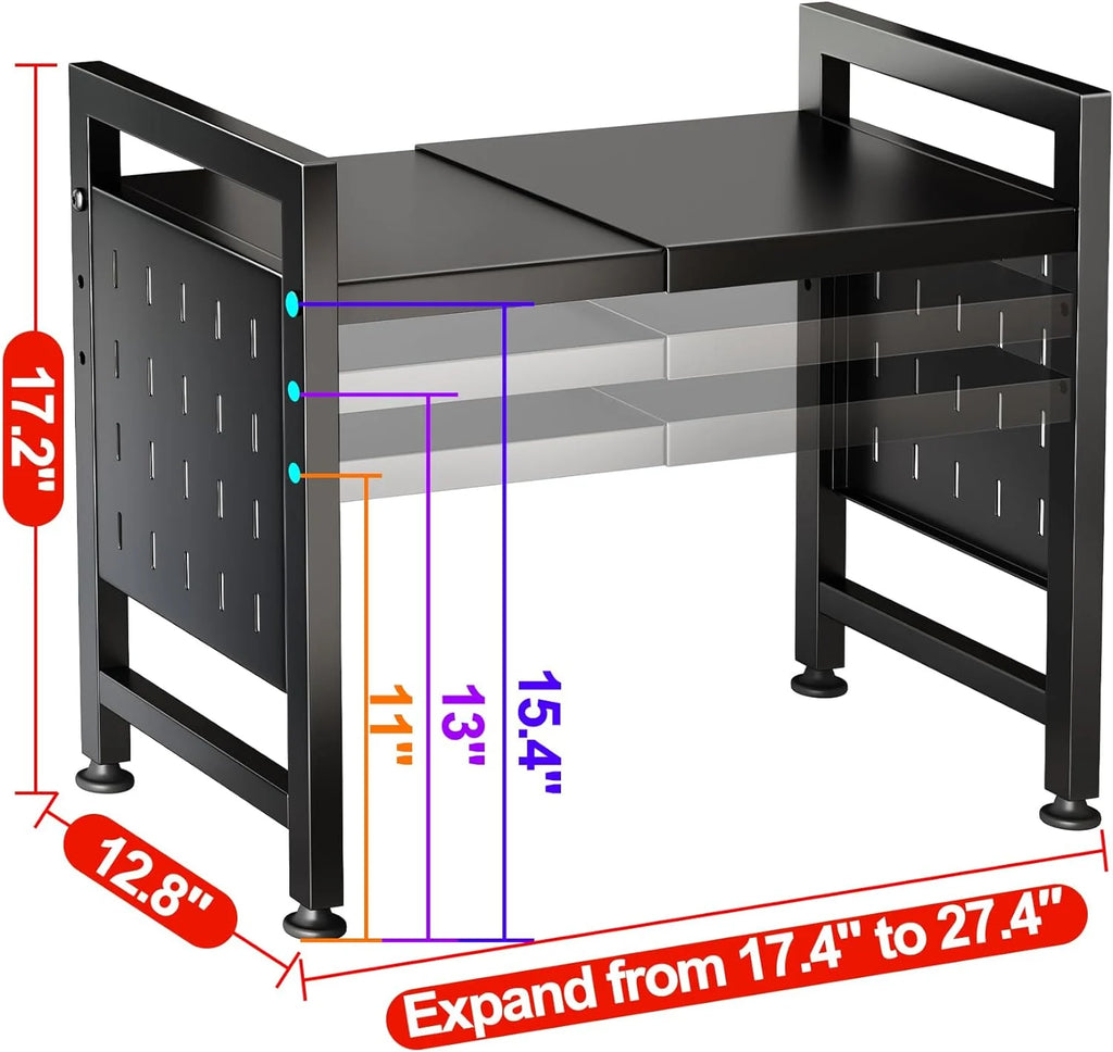 2-Tier Microwave Oven Rack with Cutting Boards Stand J51212