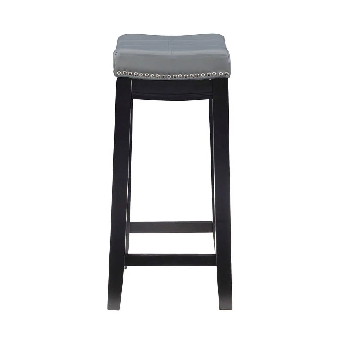 Gray Faux Leather Wood Backless Counter Stool V598277