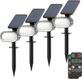 2 Pack Solar Powered LED Landscape Spot Light with Remote, Warm&Cool White, IP65 Waterproof V9369