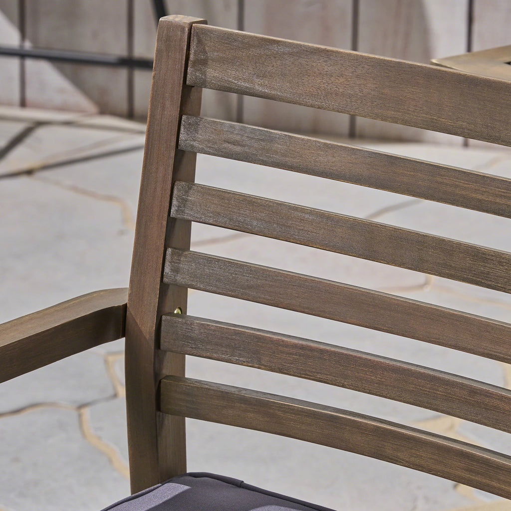 Acacia Wood Outdoor Dining Chairs Set of 2 I9397