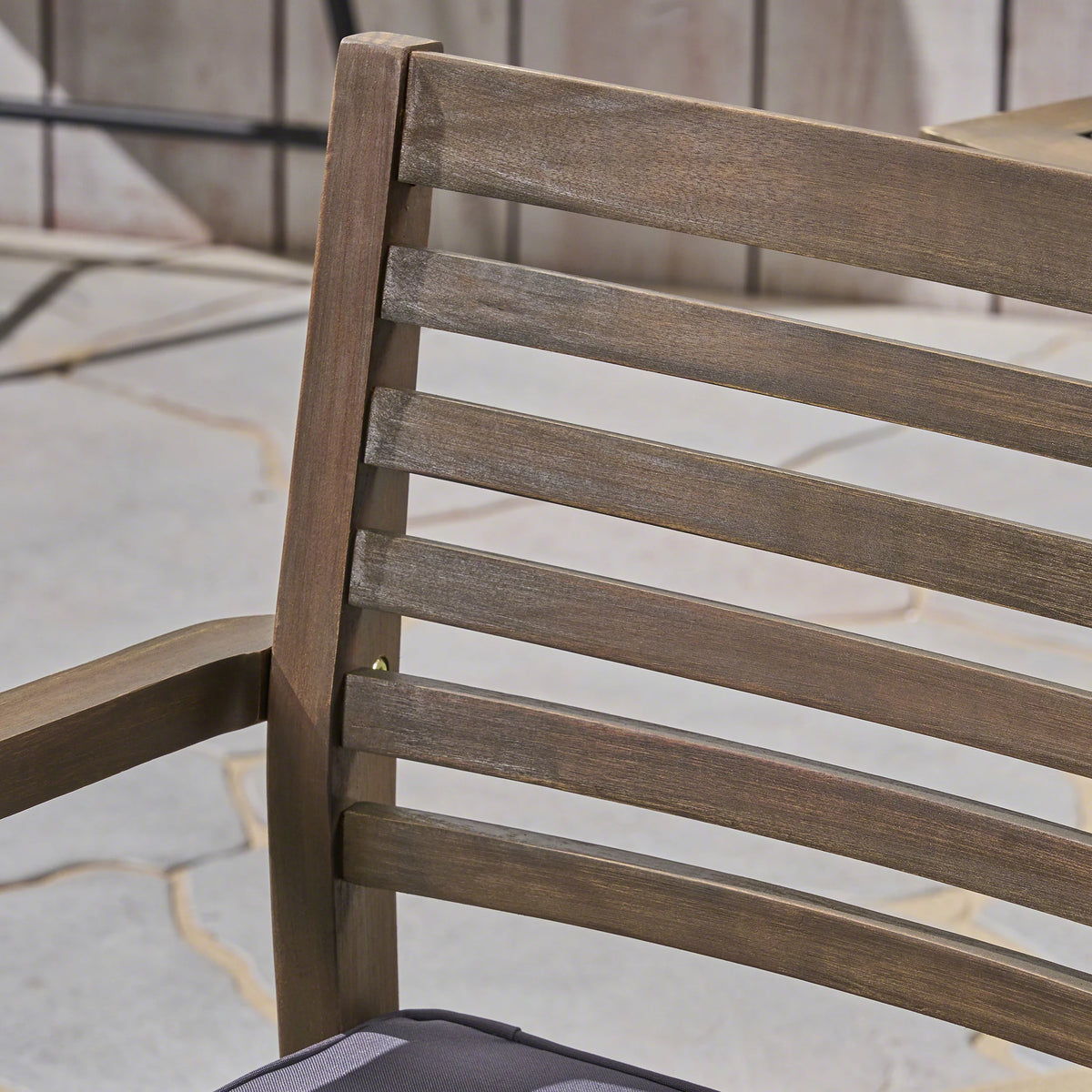 Acacia Wood Outdoor Dining Chairs Set of 2 I9397
