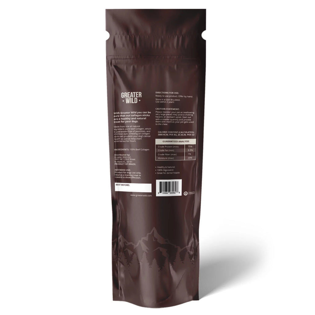 12" Beef Collagen Sticks Dog Treats - 6 Sticks E1790