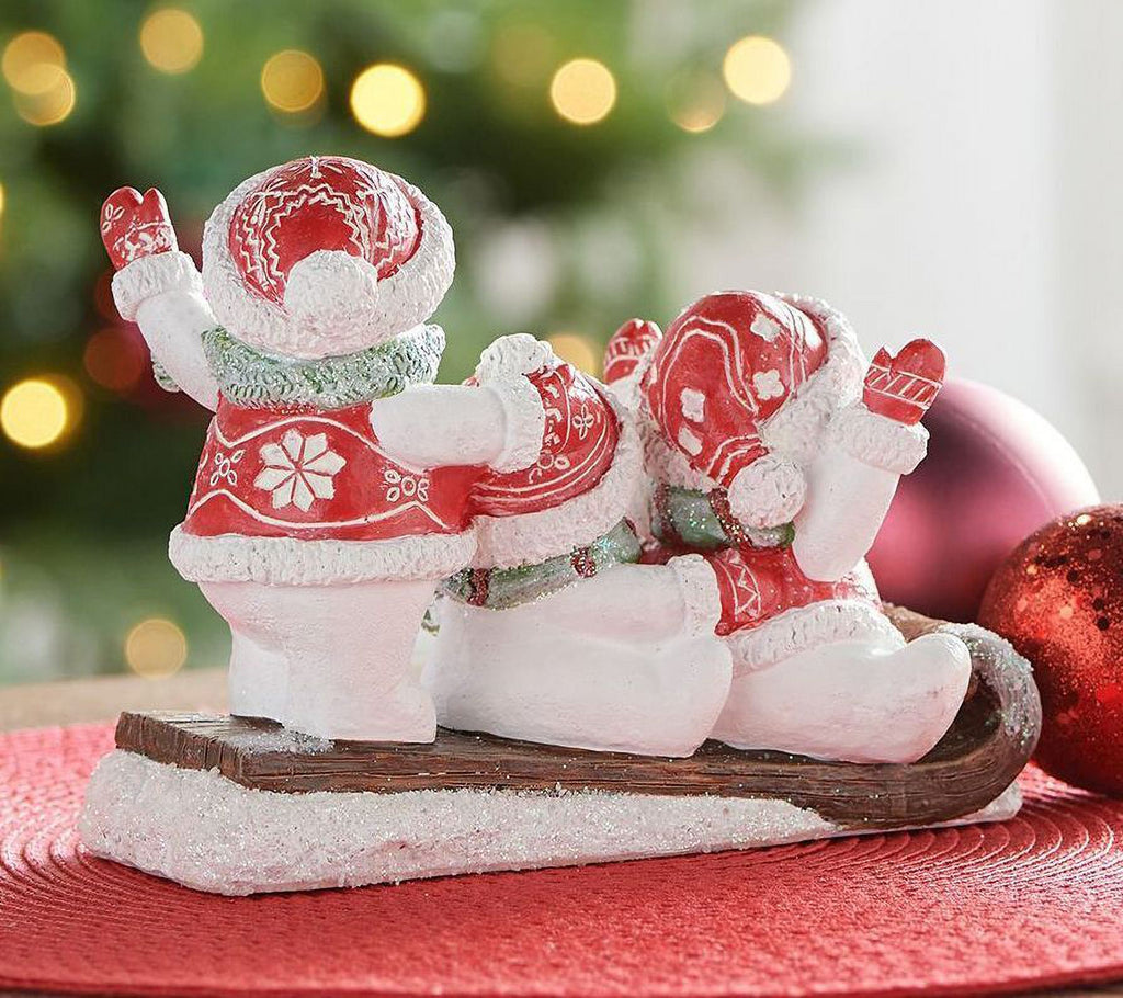 Snowman Friends Riding Sled U11313