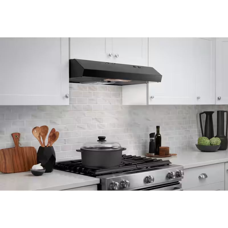 30 in. 240 CFM Convertible Under Cabinet Range Hood in Black P9529