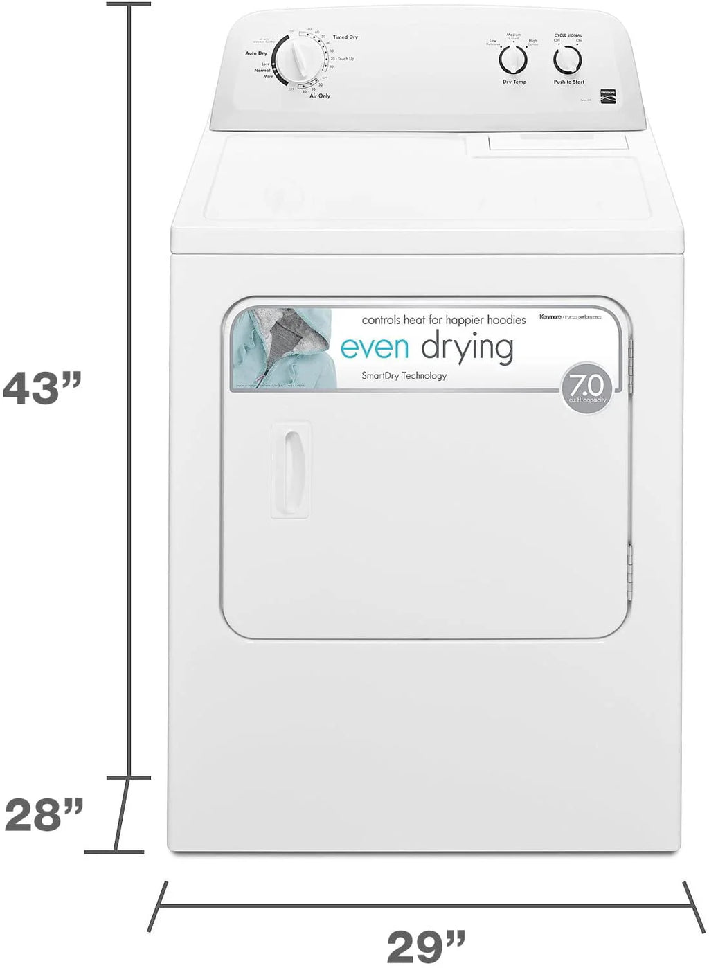 Electric Dryer 7 Cu. ft. White D44536