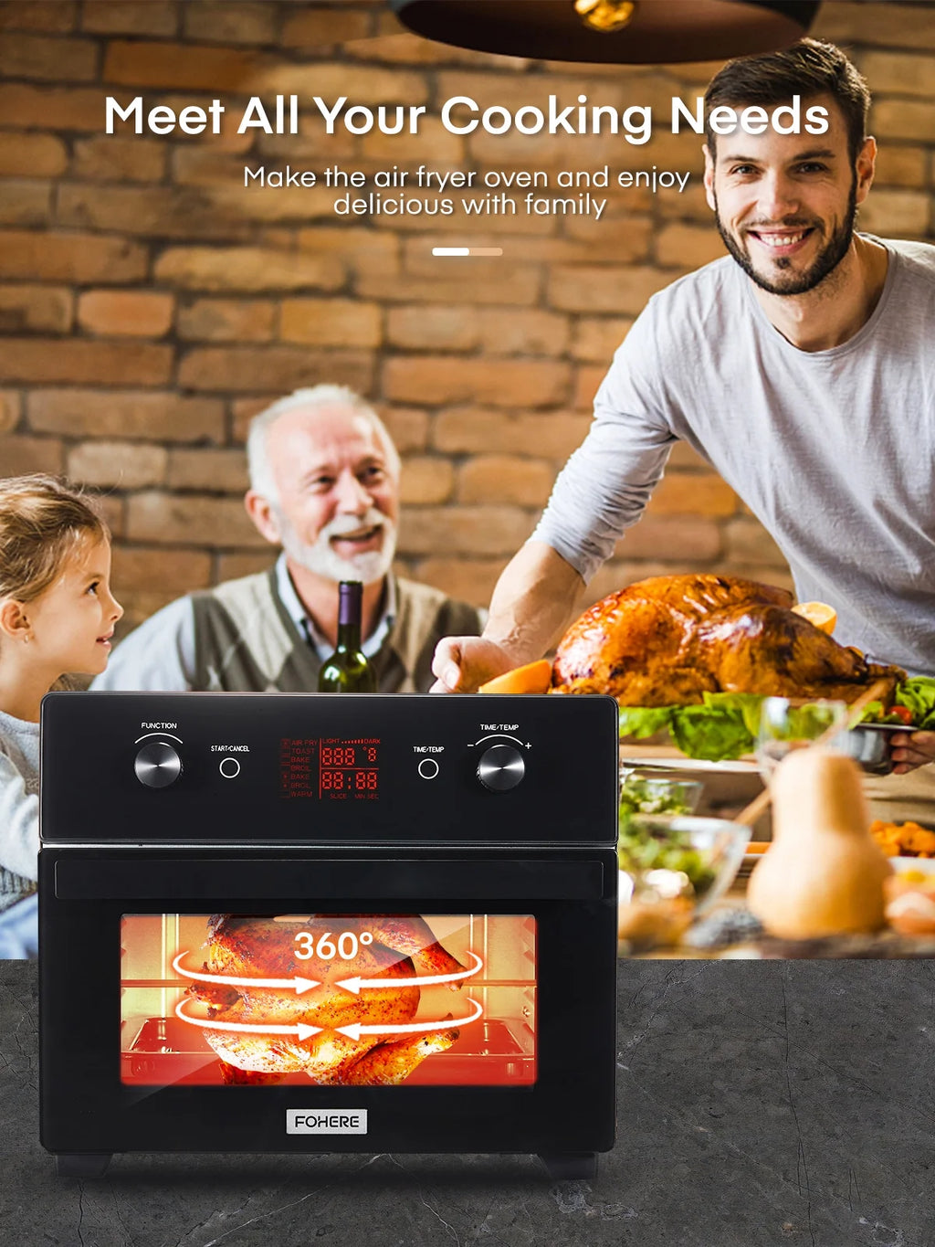 20QT Convection Air Fryer Toaster Oven Combo Y46371