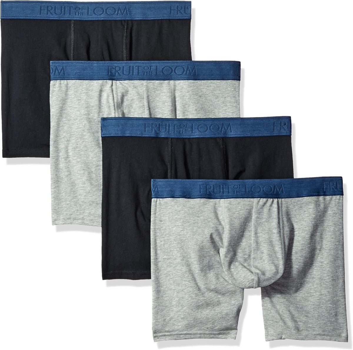 Cotton Stretch Boxer Brief Pack of 4 Black Heather X-Large P210