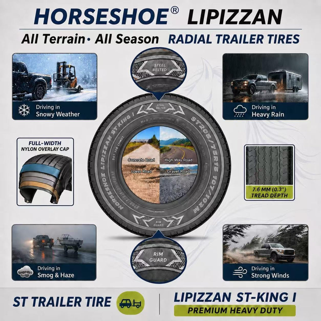 4 ST205/75R15 10PR Steel Belted Radial Trailer Tire J704
