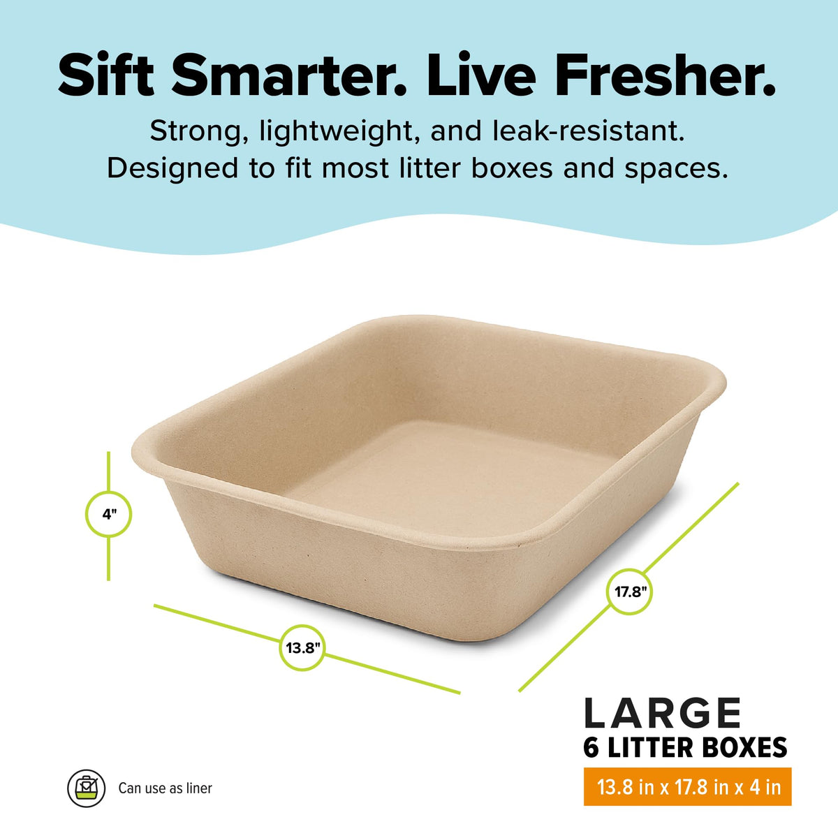 Large 6 Count Disposable Cat Litter Box Q322708