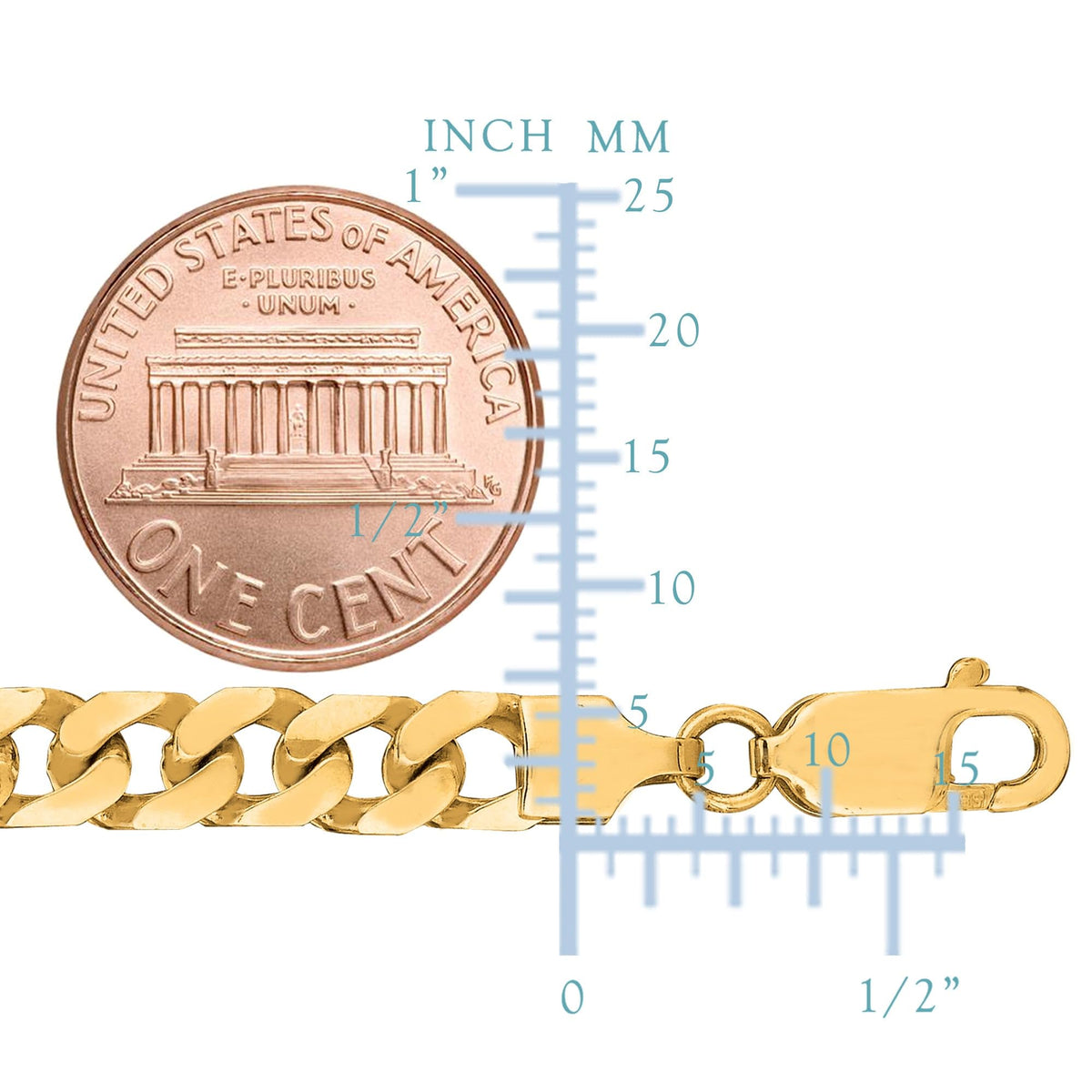 14k Yellow Gold Cuban Link Chain Necklace 5.8mm J3363
