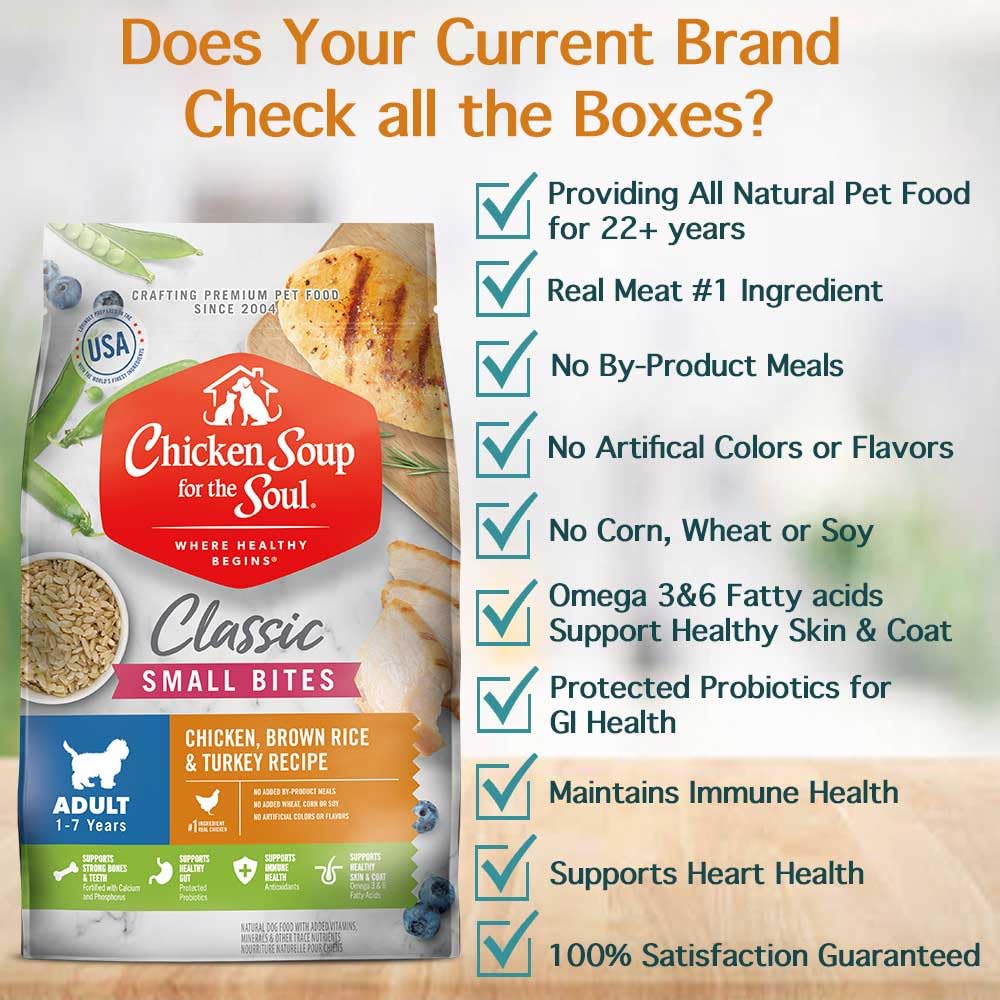 Natural Premium Small Bites Adult Dry Dog Food, Chicken, Brown Rice & Turkey 28lb M5581