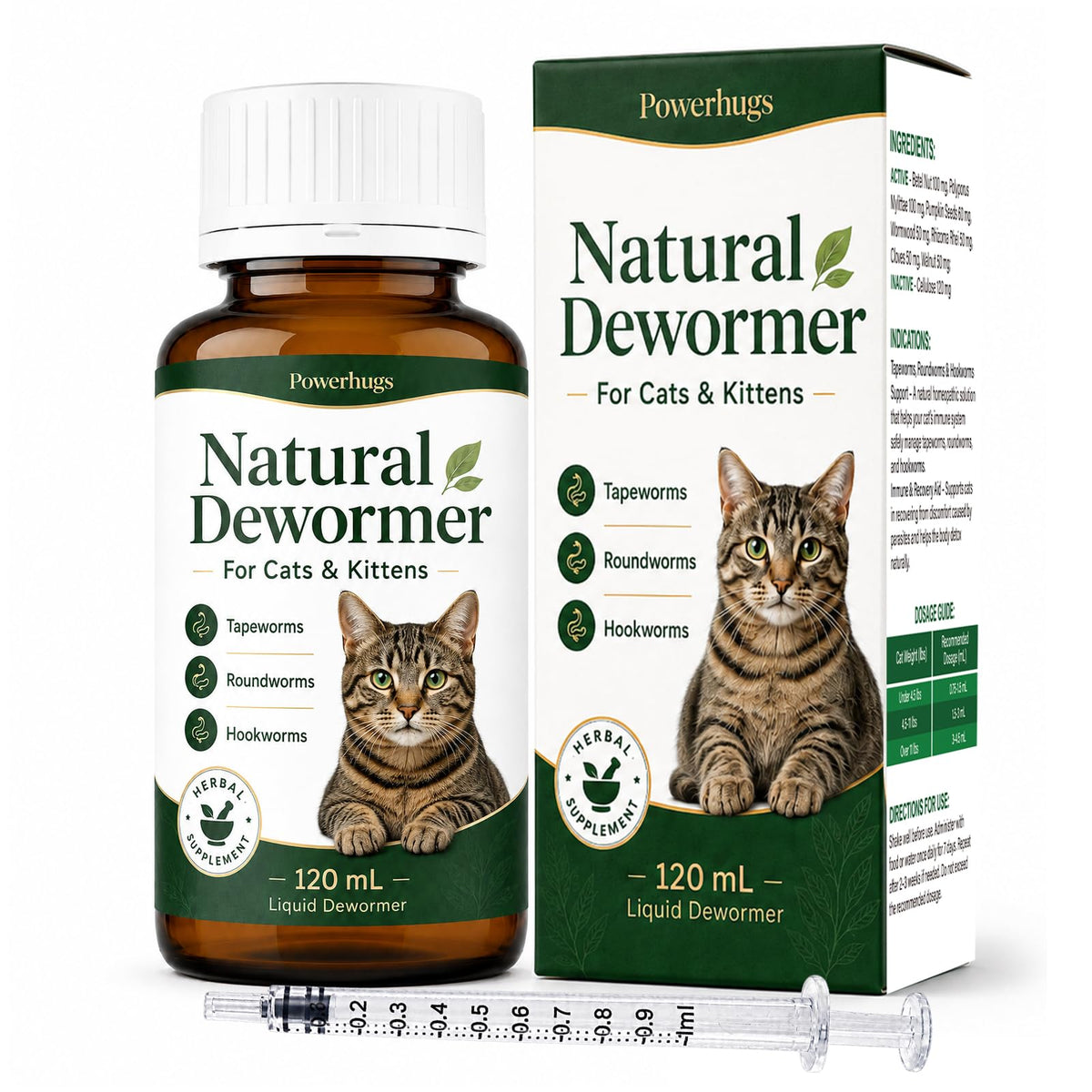 Broad Spectrum Cat Dewormer for Tapeworm, Roundworm & Hookworm C9208