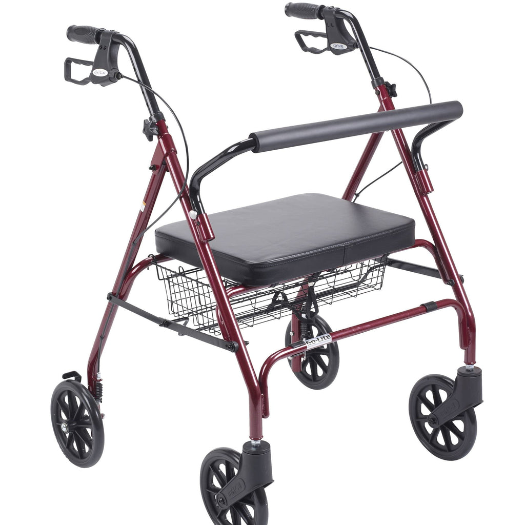 Foldable Bariatric Rollator Walker with Seat, Red P154860