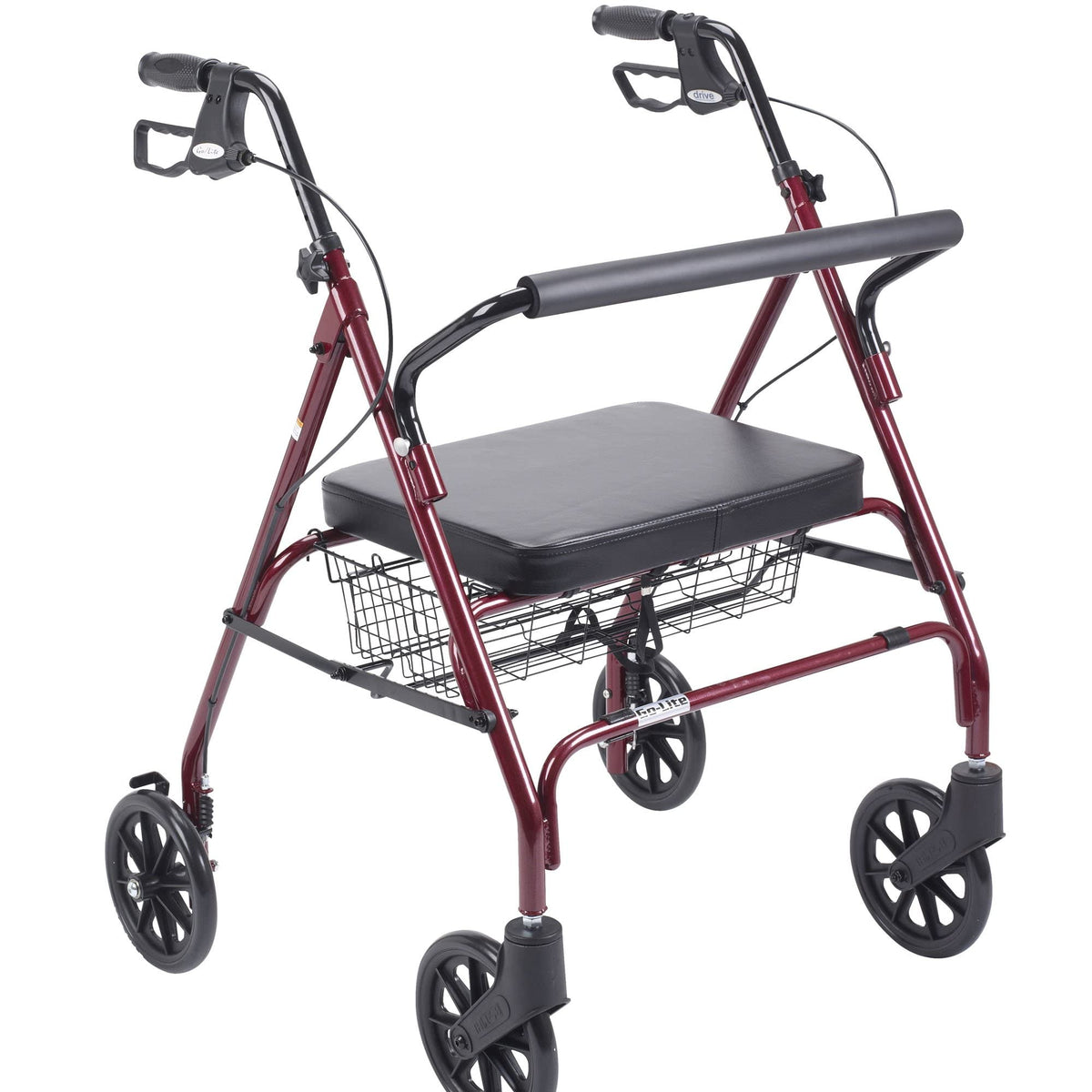 Foldable Bariatric Rollator Walker with Seat, Red P154860