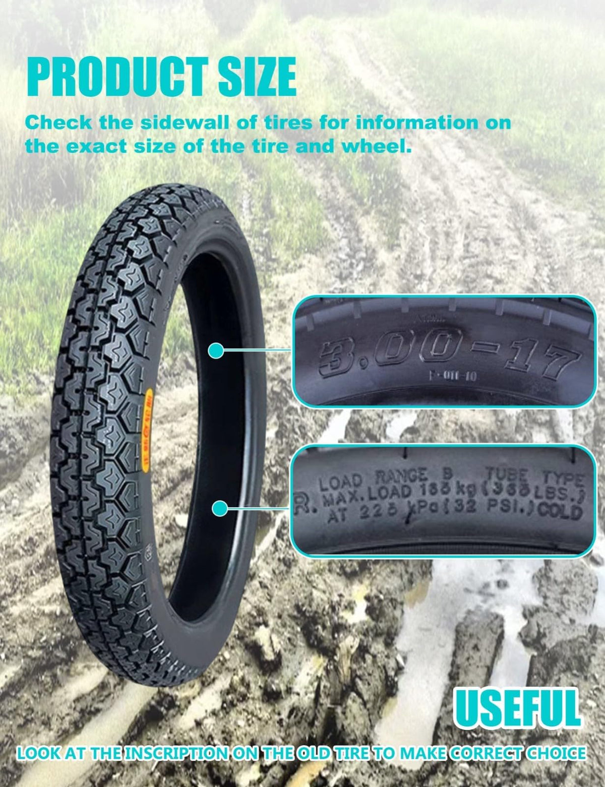 17 Dirt Bike Tire and Tube Set H88507