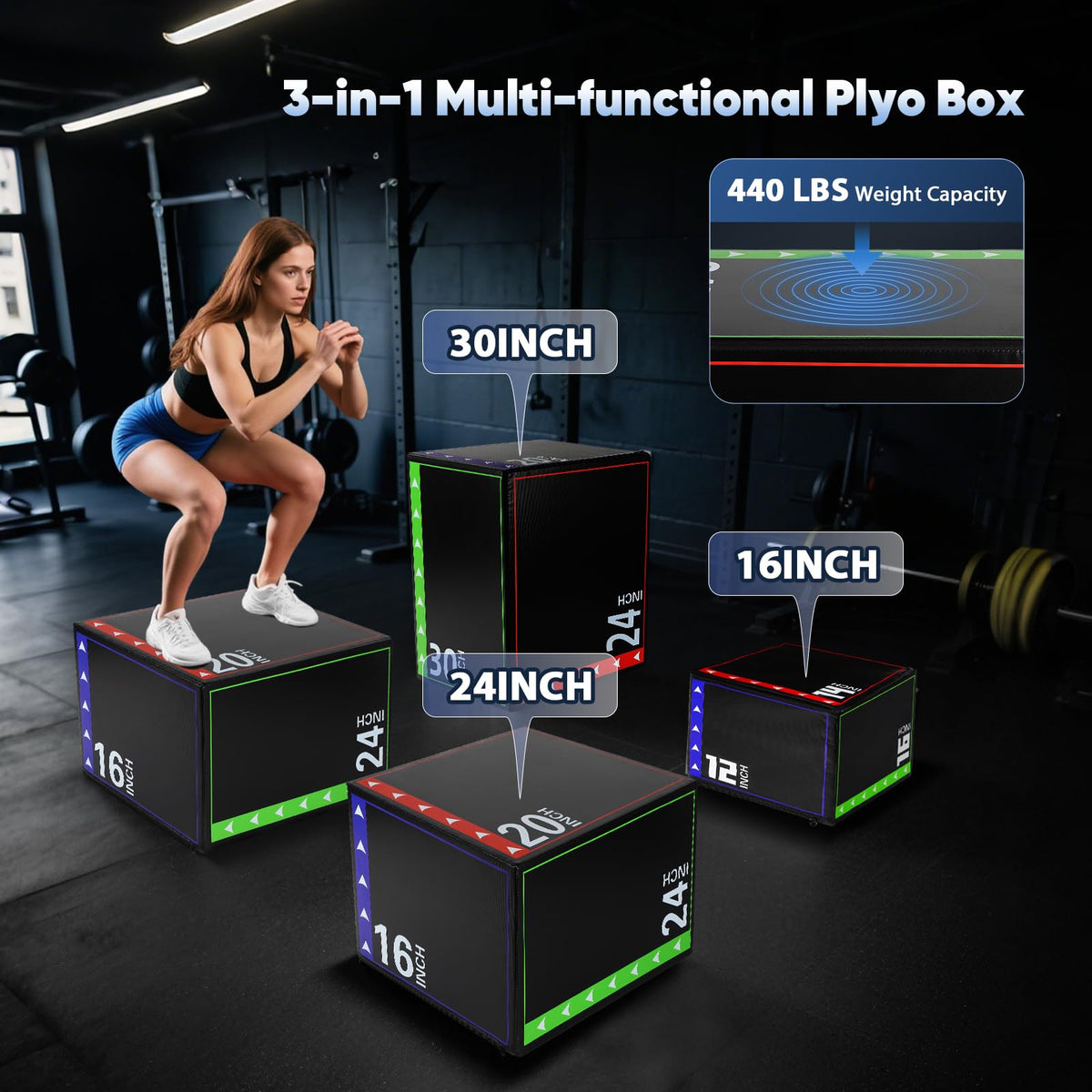 3 in 1 Foam Plyometric Jump Box N92499