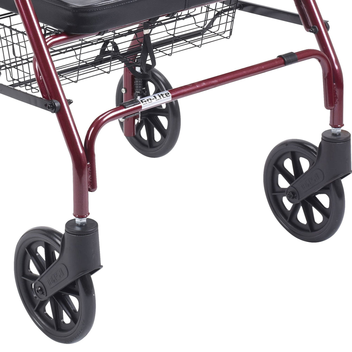Foldable Bariatric Rollator Walker with Seat, Red P154860