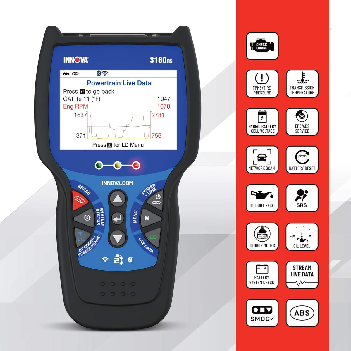 OBD2 Scanner with ABS Bleed and Oil Light Reset K13319
