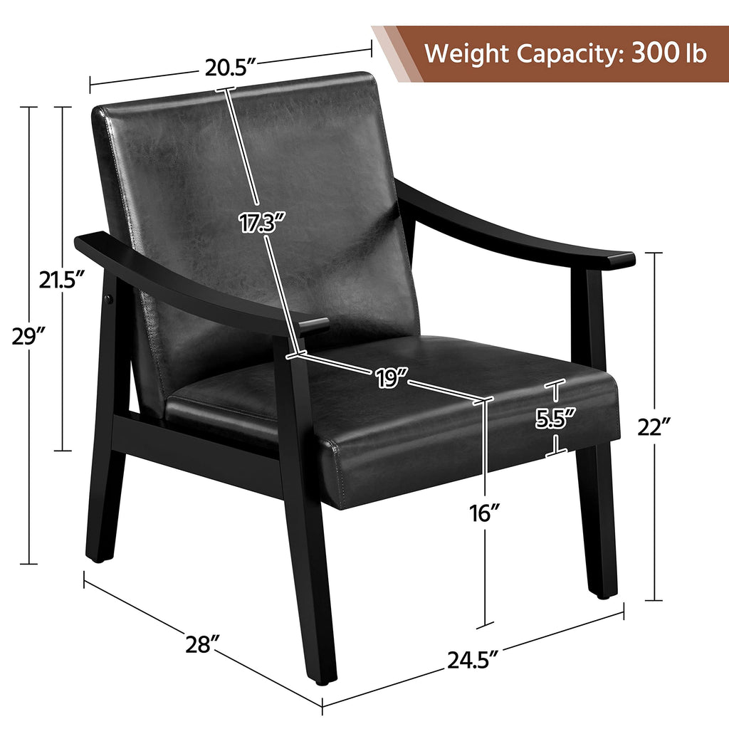 Black Faux Leather Accent Chairs O687222