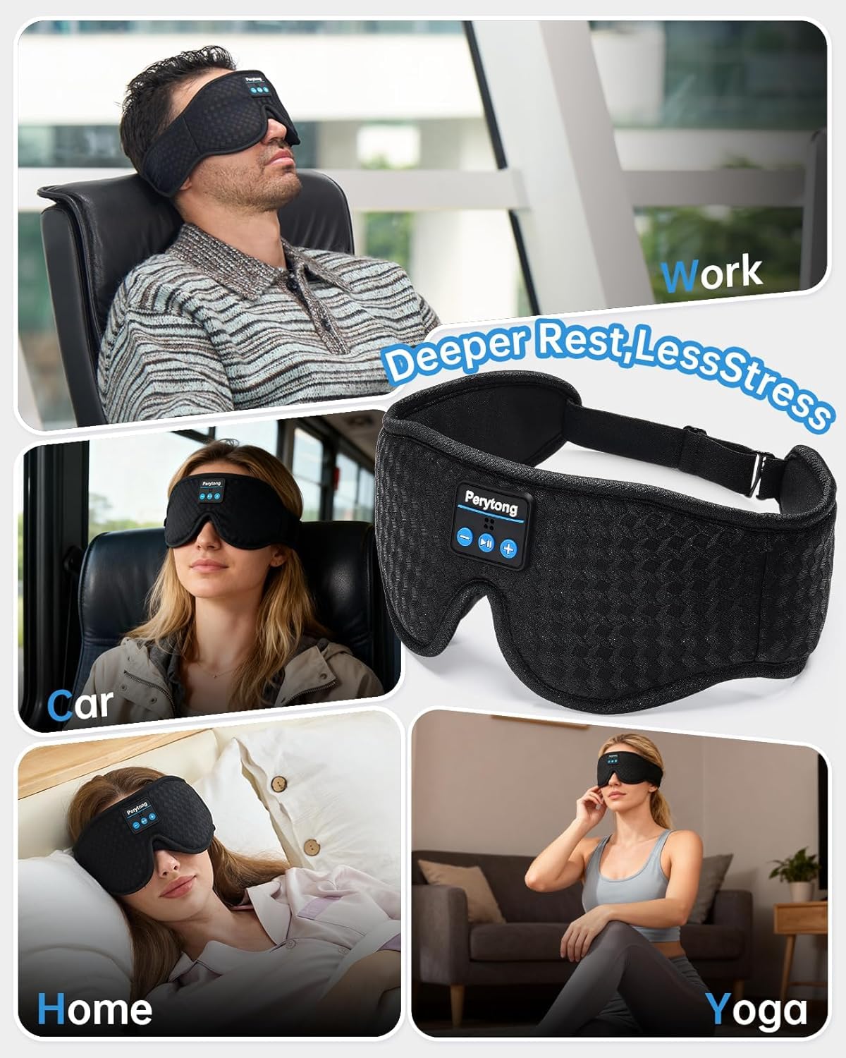 2 Pack Bluetooth Sleep Mask and Headband Headphones Set A864