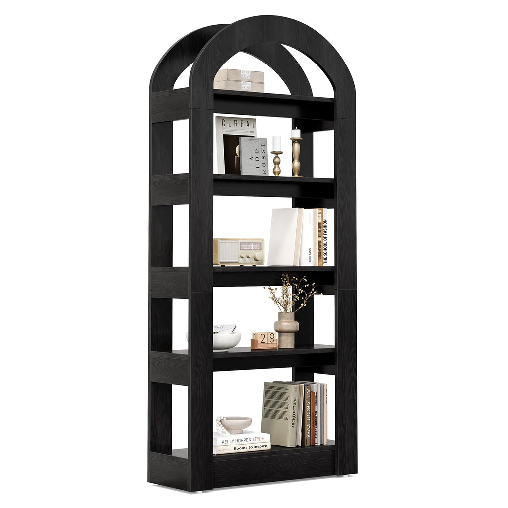 5-Tier Arch-Shaped Wooden Bookshelf Y47023