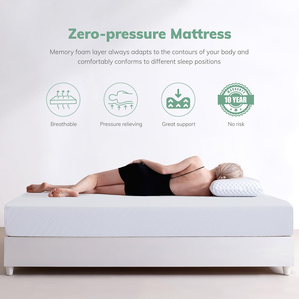 White 5 Inch Twin Memory Foam Mattress N419