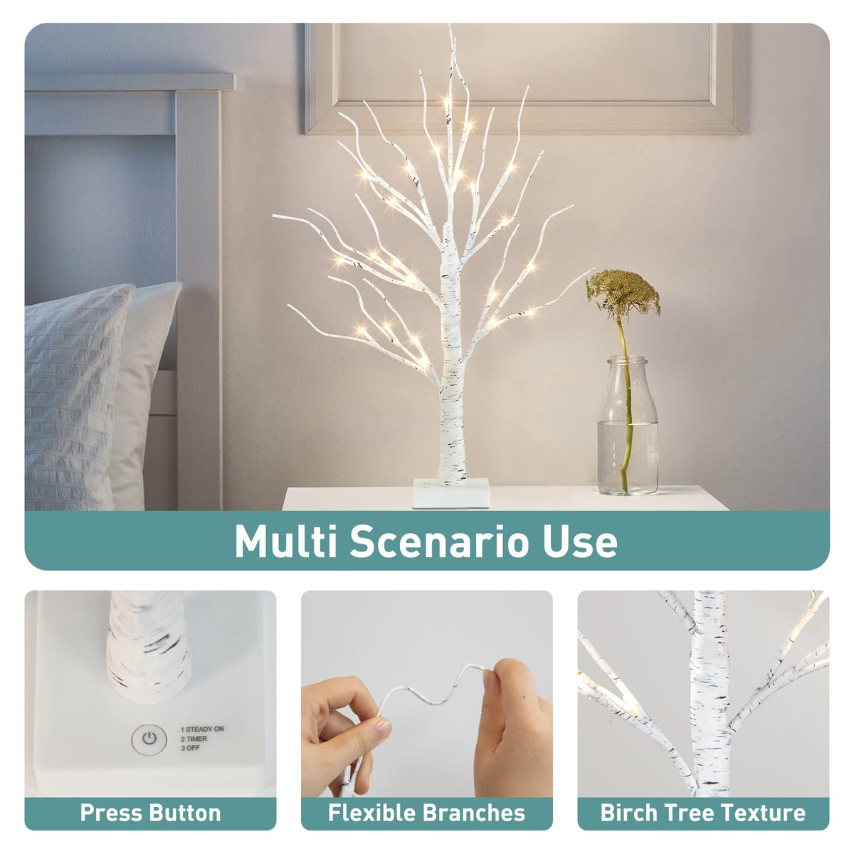 Lighted Birch Tree with LED Lights and Timer X10702