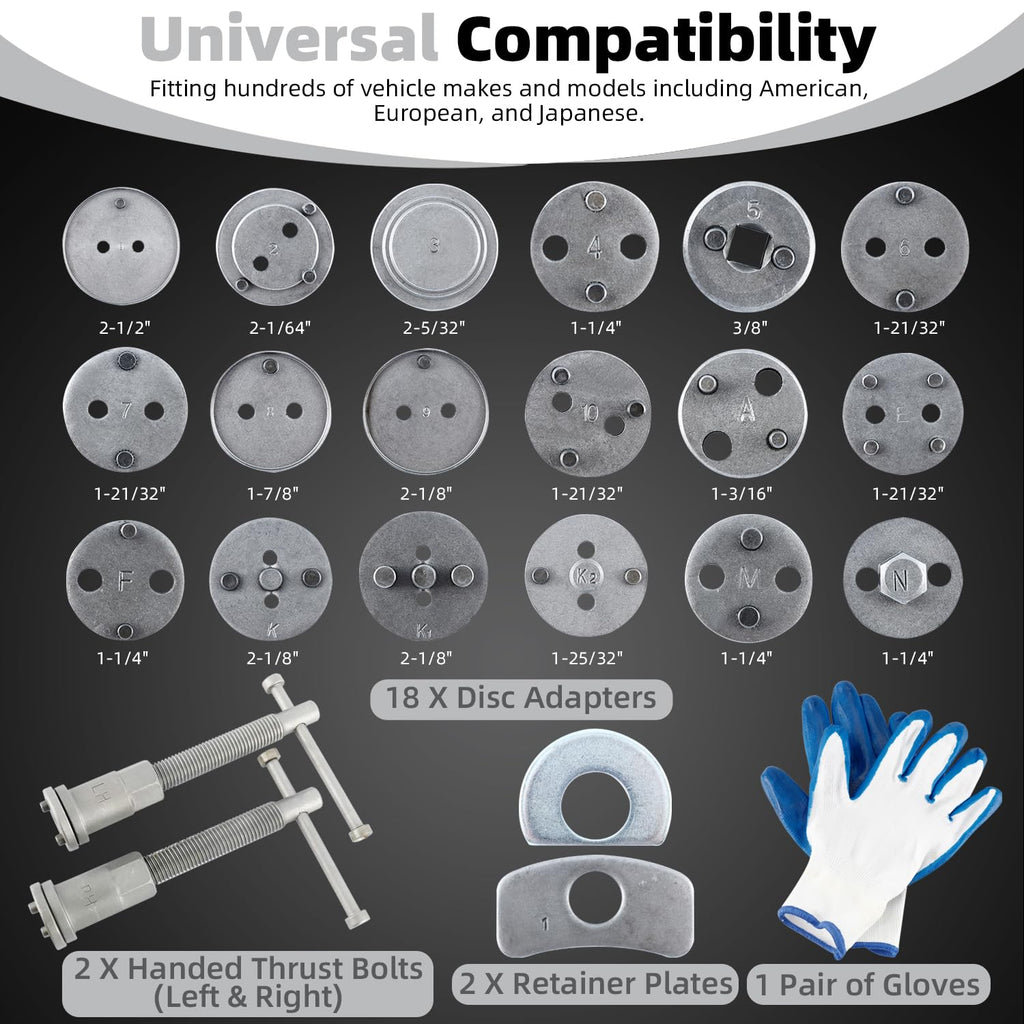 24pcs Disc Brake Caliper Compression Tool Kit L460