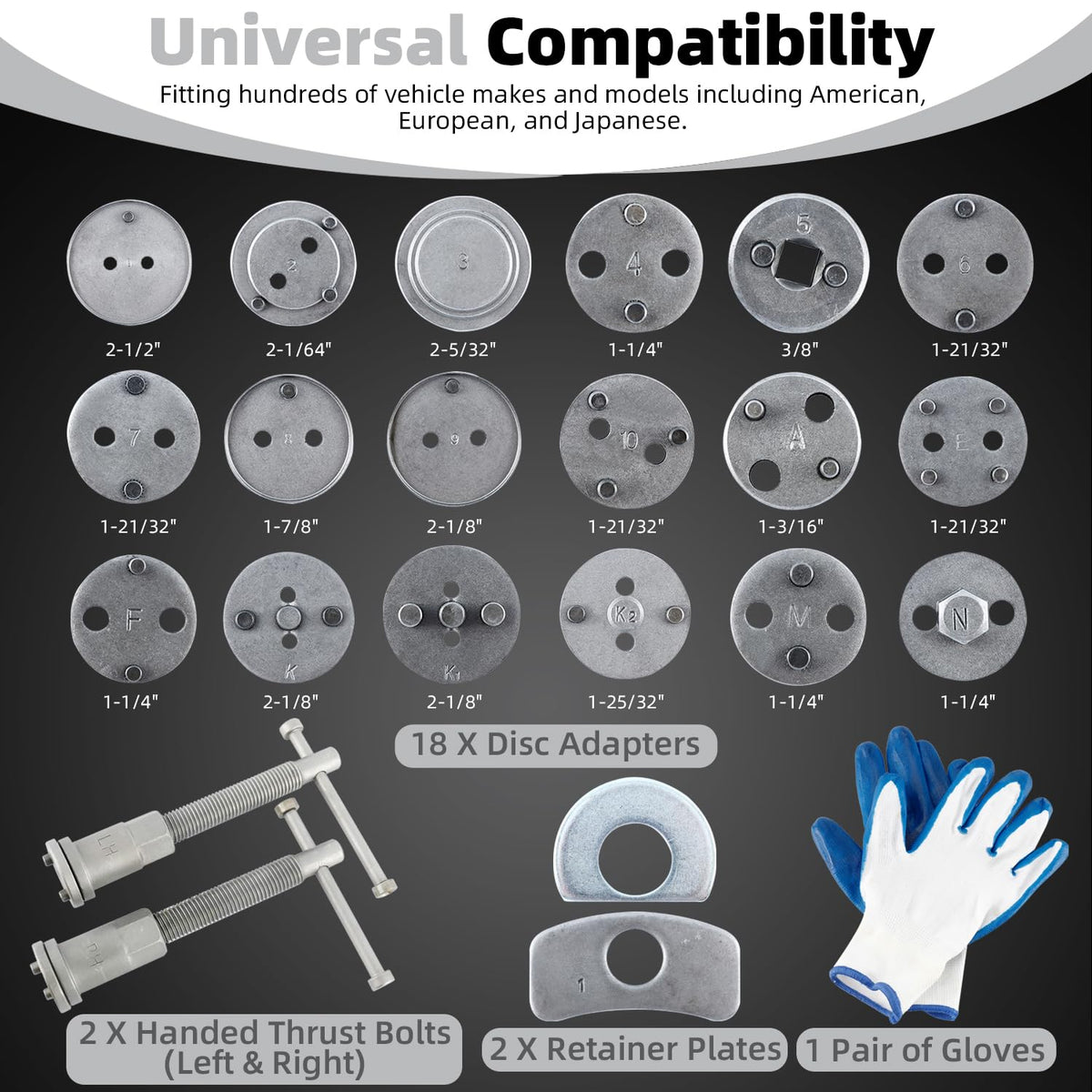 24pcs Disc Brake Caliper Compression Tool Kit L460