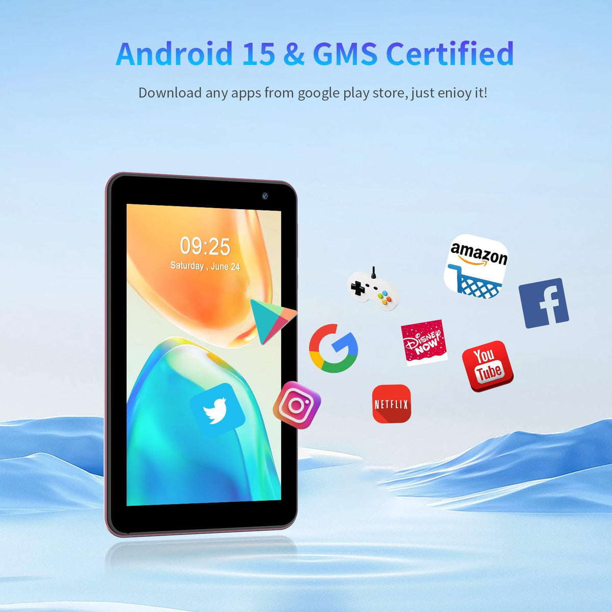 7 inch Android Tablet 8GB RAM 32GB ROM Pink V761