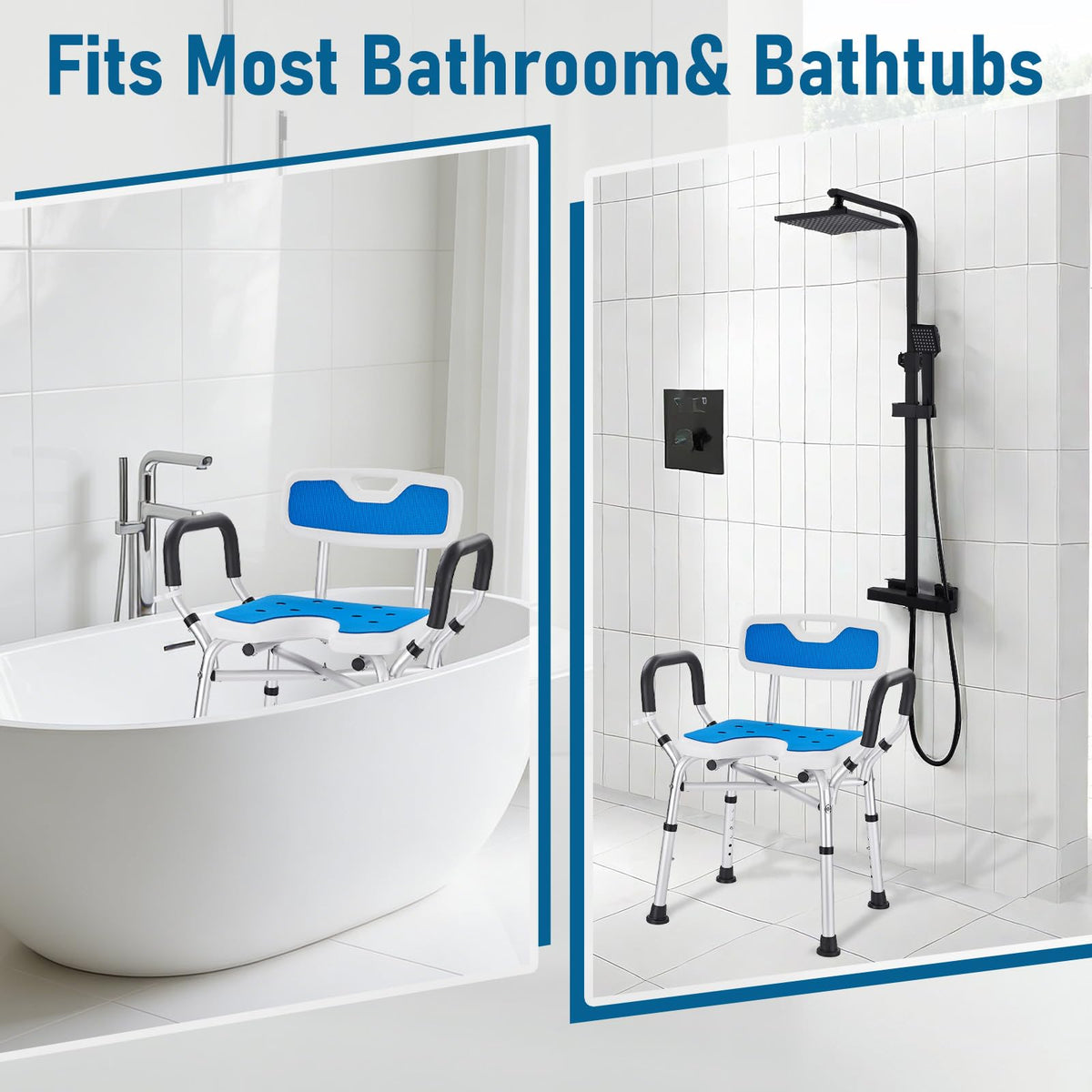 Shower Chair with Arms and Back, U-Shaped Seat X6111