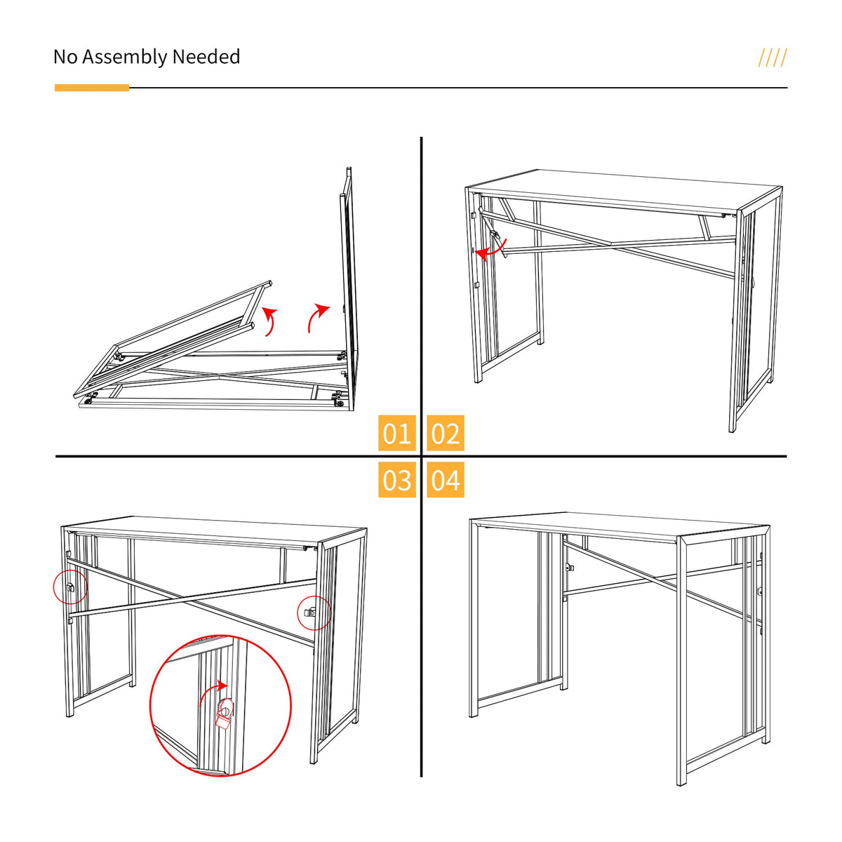 Folding Computer Desk 32 inch Black J16307