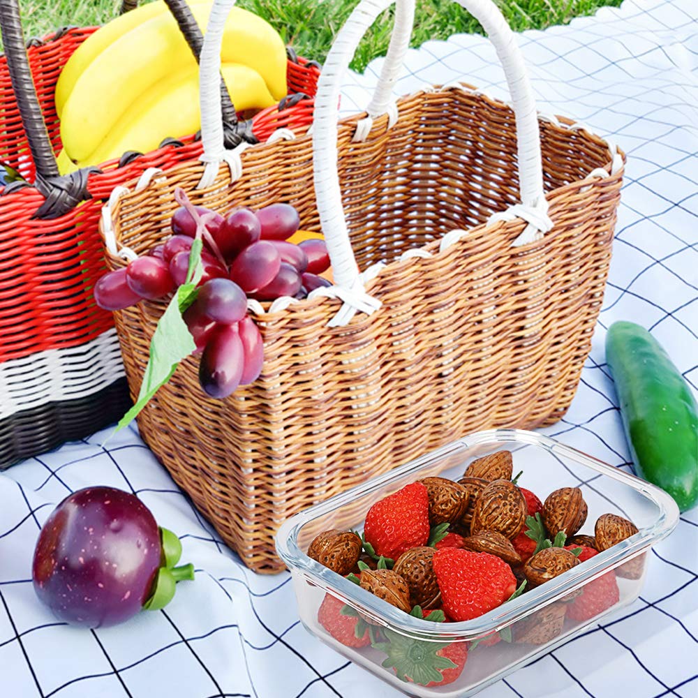 10 Pack 22 oz Glass Food Storage Containers with Lids A11274