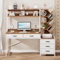 52" Computer Desk with Bookshelf, 5 Drawers & Hutch J8726