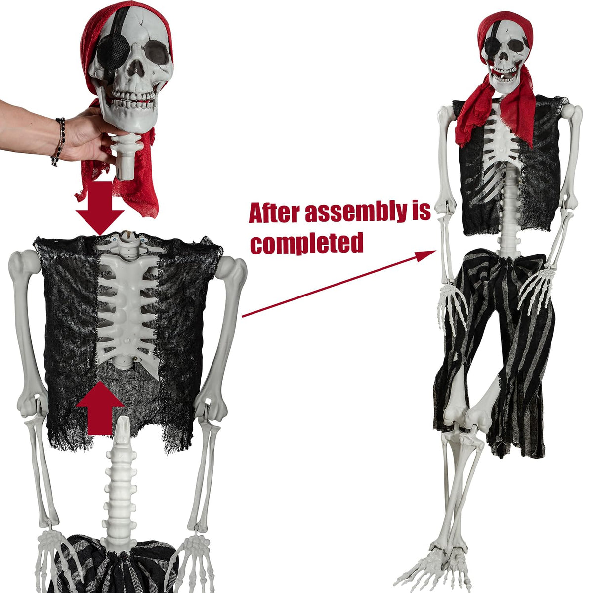 5.4ft Life Size Pirate Skeleton with Movable Joints S980801